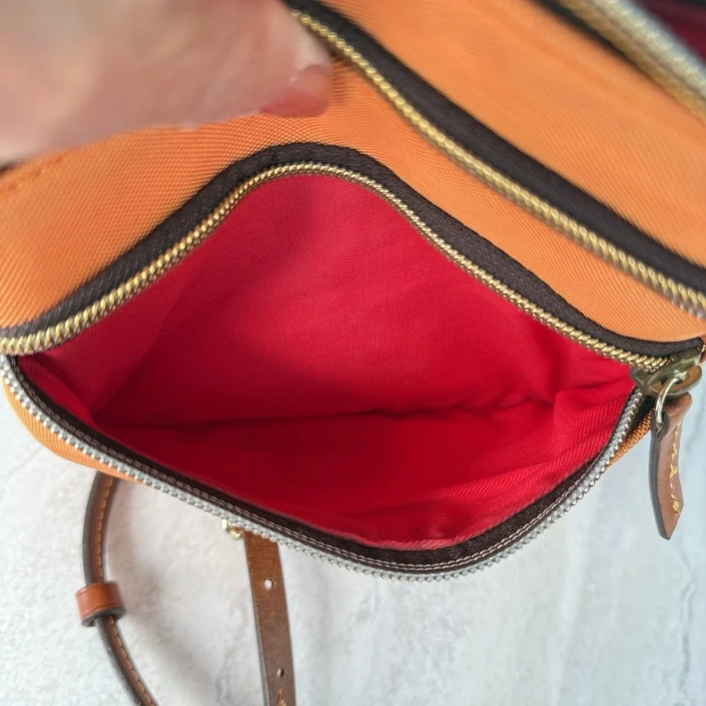 Dooney & Bourke Nylon Orange  North South Triple Zip Crossbody #7626
